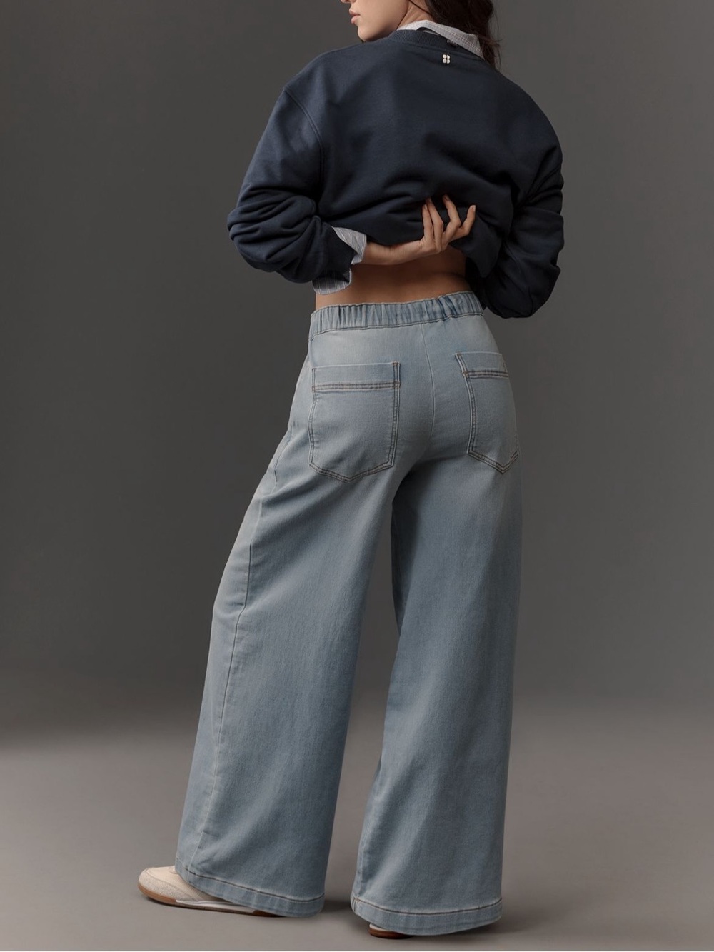 Anthropologie Pilcro Denim Knit Pull On Pants large - Picture 2 of 6